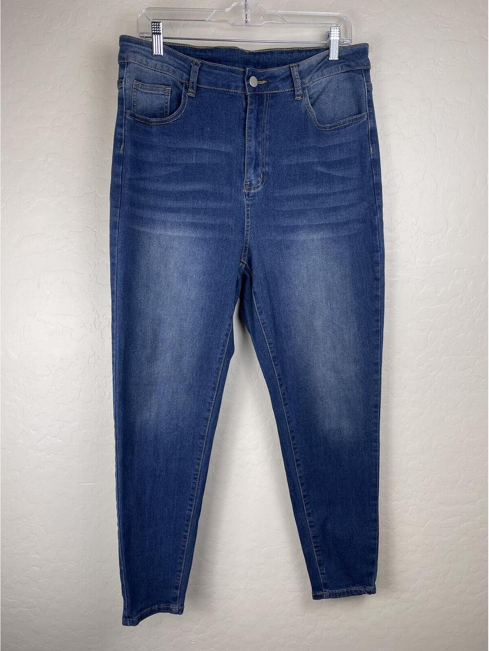 SHEIN Curve High-Rise Skinny Jeans Women's Plus 1X Blue Denim